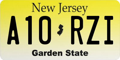 NJ license plate A10RZI