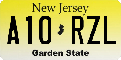 NJ license plate A10RZL