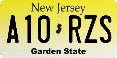 NJ license plate A10RZS