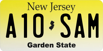 NJ license plate A10SAM