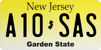 NJ license plate A10SAS