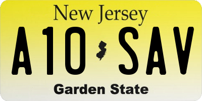 NJ license plate A10SAV
