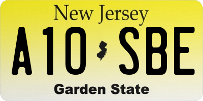 NJ license plate A10SBE