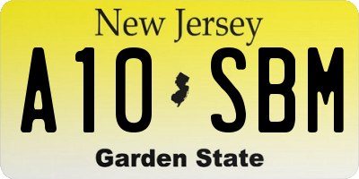 NJ license plate A10SBM