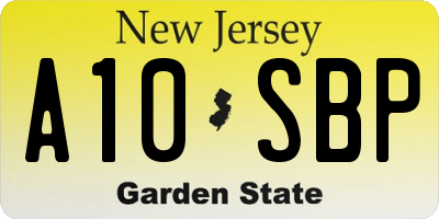 NJ license plate A10SBP