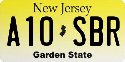 NJ license plate A10SBR