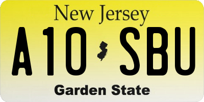NJ license plate A10SBU