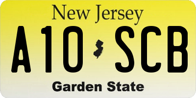NJ license plate A10SCB