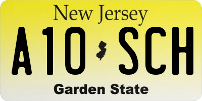 NJ license plate A10SCH