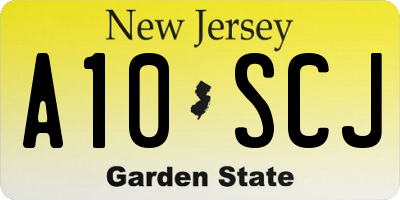 NJ license plate A10SCJ