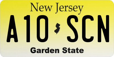 NJ license plate A10SCN