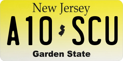 NJ license plate A10SCU