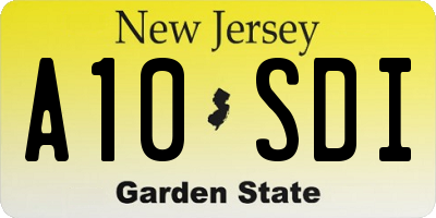 NJ license plate A10SDI