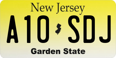NJ license plate A10SDJ