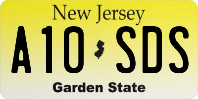 NJ license plate A10SDS