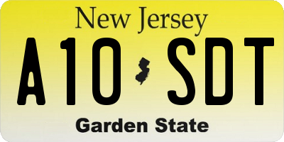NJ license plate A10SDT