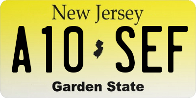NJ license plate A10SEF