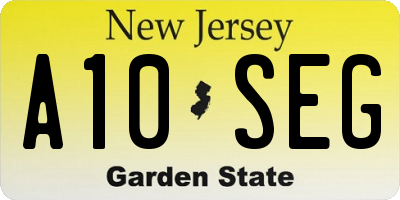 NJ license plate A10SEG