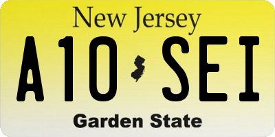 NJ license plate A10SEI