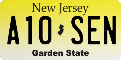 NJ license plate A10SEN