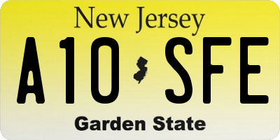 NJ license plate A10SFE