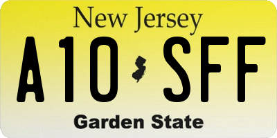 NJ license plate A10SFF