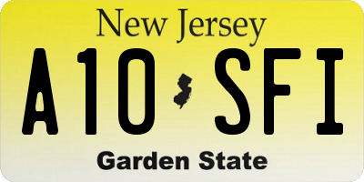 NJ license plate A10SFI