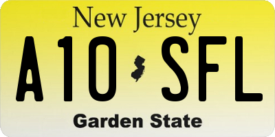 NJ license plate A10SFL