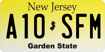 NJ license plate A10SFM