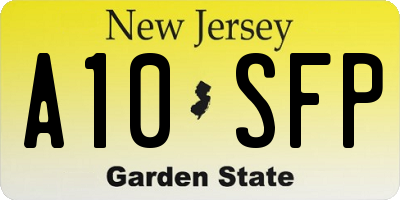 NJ license plate A10SFP