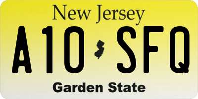 NJ license plate A10SFQ