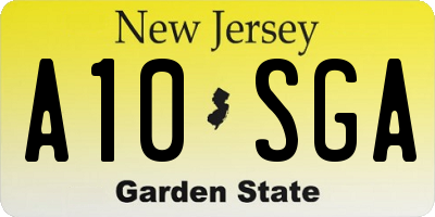 NJ license plate A10SGA