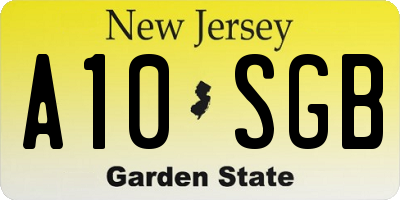 NJ license plate A10SGB