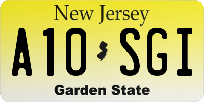 NJ license plate A10SGI