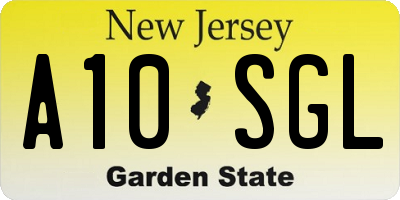 NJ license plate A10SGL