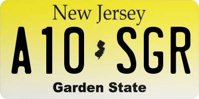 NJ license plate A10SGR