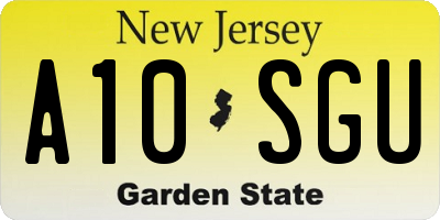 NJ license plate A10SGU