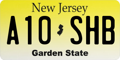 NJ license plate A10SHB