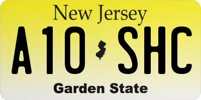 NJ license plate A10SHC