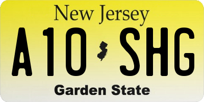 NJ license plate A10SHG