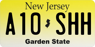 NJ license plate A10SHH
