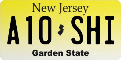 NJ license plate A10SHI
