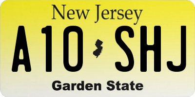 NJ license plate A10SHJ