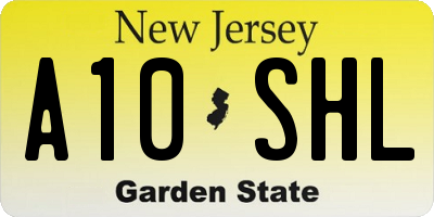 NJ license plate A10SHL