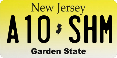 NJ license plate A10SHM