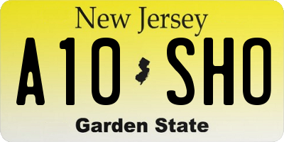 NJ license plate A10SHO