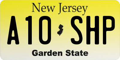 NJ license plate A10SHP