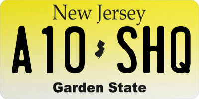 NJ license plate A10SHQ