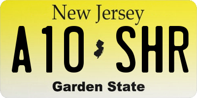 NJ license plate A10SHR