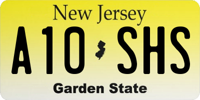 NJ license plate A10SHS
